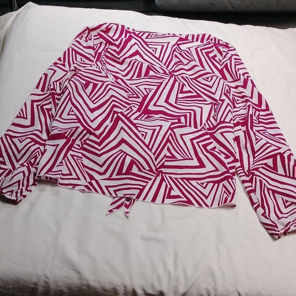 Behind The Seams Womens Geometric Patterned Long Sleeve Top - Picture 7 of 9